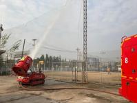 พ่นหมอกควัน จุดถนนหน้าศาลสมเด็จพระนเรศวรมหาราช