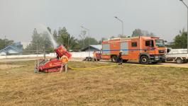 พ่นหมอกควัน ร่วม ปภ.จุดสนามกีฬานานาชาติ 5 อำเภอชายแดน