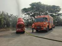 ดับเพลิงนครแม่สอด ออกพ่นน้ำลดหมอกควัน พื้นที่อำเภอแม่สอด ช่วงเช้า (10/3/66)