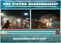 ดับเพลิงนครแม่สอด ออกฉีดพรมถนน เพื่อลดฝุ่น pm2.5 ถนนอินทรคีรี