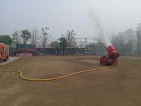 ฉีดน้ำพ่นหมอกควัน ร่วม ปภ. จุดโรงเรียนเทศบาลวัดดอนแก้ว