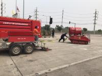 ดับเพลิงนครแม่สอด ออกพ่นน้ำลดหมอกควัน พื้นที่อำเภอแม่สอด (12/3/66)