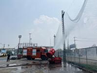 ดับเพลิงนครแม่สอด ออกฉีดพ่นละอองน้ำลดหมอกควัน พื้นที่อำเภอแม่สอด (19/3/66)