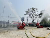 ดับเพลิงนครแม่สอด ออกฉีดพ่นละอองน้ำลดหมอกควัน พื้นที่อำเภอแม่สอด (19/3/66)