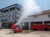 ดับเพลิงนครแม่สอด ออกฉีดพ่นละอองน้ำลดหมอกควัน พื้นที่อำเภอแม่สอด (24/3/66)