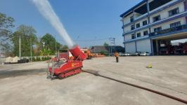 ดับเพลิงนครแม่สอด ออกฉีดพ่นละอองน้ำลดหมอกควัน พื้นที่อำเภอแม่สอด (2/4/66)