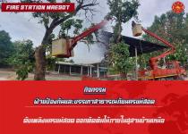 ดับเพลิงนครแม่สอด ออกตัดต้นไม้ภายในสุสานบ้านเหนือ