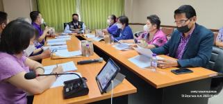 จัดประชุมเพื่อดำเนินการติดตามและประเมินผลแผนพัฒนา ประจำปีงบประมาณ พ.ศ. 2566 