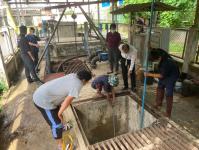 ดับเพลิงนครแม่สอด ออกฉีดดันท่อระบายน้ำภายในโรงพยาบาลแม่สอด