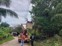 ดับเพลิงนครแม่สอด ออกตัดต้นไม้พาดผ่านสายไฟฟ้า บริเวณบ้านสิงโตรีสอร์ท