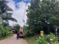 ดับเพลิงนครแม่สอด ออกตัดต้นไม้พาดผ่านสายไฟฟ้า บริเวณบ้านสิงโตรีสอร์ท