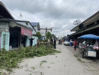 ดับเพลิงนครแม่สอด ออกตัดต้นไม้หน้าบ้านประชาชน บริเวณหลังโรงพยาบาลแม่สอด-ราม