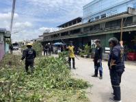 ดับเพลิงนครแม่สอด ออกตัดต้นไม้หน้าบ้านประชาชน บริเวณหลังโรงพยาบาลแม่สอด-ราม