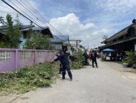 ดับเพลิงนครแม่สอด ออกตัดต้นไม้หน้าบ้านประชาชน บริเวณหลังโรงพยาบาลแม่สอด-ราม