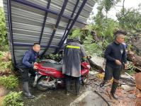 ดับเพลิงนครแม่สอด ออกตัดต้นไม้โค่นล้มภายในโรงแรมควีนพาเลส