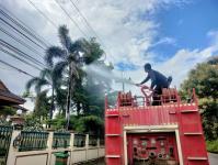 ตรวจสอบเหตุสายไฟฟ้าช็อต และเกิดมีเปลวไฟ หน้าบ้านเลขที่ 9/326 ภายในหมู่บ้านแม่สอดวิลล่า 