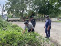 ดับเพลิงแม่สอด ออกตัดต้นไม้พาดผ่านสายไฟฟ้า หน้า ps gym ชุมชนร่วมแรง