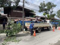 ดับเพลิงนครแม่สอด ออกตัดต้นไม้ บริเวณสี่แยกร้านขายปลา ชุมขนบัวคูณ