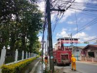 ดับเพลิงแม่สอด ออกระงับเหตุเพลิงไหม้สายสื่อสาร บริเวณแยกบ้านพักผู้พิพากษา