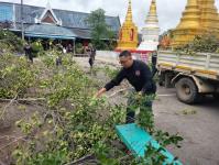 ดับเพลิงนครแม่สอด ออกตัดต้นไม้ภายในวัดบุญญาวาส