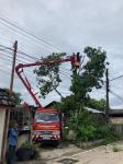 ดับเพลิงนครแม่สอด ออกตัดต้นไม้(มะม่วง) พาดผ่านสายไฟฟ้าชุมชนประชารักษ์ หลังน้ำดื่มเจอาร์