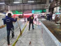 ดับเพลิงแม่สอด ออกฉีดล้างทำความสะอาดตลาดบ้านเหนือ