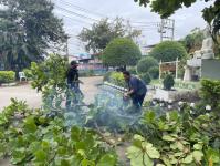 ดับเพลิงแม่สอด ออกตัดต้นไม้ภายในโรงเรียนเทศบาลวัดชุมพลคีรี