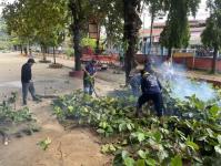 ดับเพลิงแม่สอด ออกตัดต้นไม้ภายในโรงเรียนเทศบาลวัดชุมพลคีรี