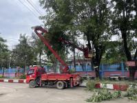 ดับเพลิงแม่สอด ออกตัดต้นไม้ภายในโรงเรียนเทศบาลวัดชุมพลคีรี