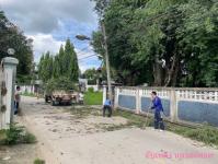 ดับเพลิงนครแม่สอด ออกตัดต้นไม้พาดผ่านสายไฟฟ้า บริเวณชุมชนวัดหลวง