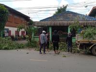 ดับเพลิงแม่สอด ตัดต้นไม้ หน้าบ้านประชาชน บริเวณถนนแม่สอด-แม่ตาว ทางไปโรงพยาบาลแม่สอด อำเภอแม่สอด จังหวัดตาก