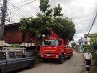 ดับเพลิงแม่สอด ออกตัดต้นไม้บริเวณบ้านทุ่งซอยกลาง ชุมชนบ้านทุ่ง
