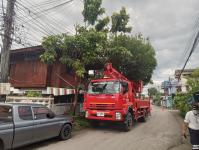 ดับเพลิงแม่สอด ออกตัดต้นไม้บริเวณบ้านทุ่งซอยกลาง ชุมชนบ้านทุ่ง