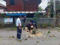 ดับเพลิงแม่สอด ออกตัดต้นไม้บริเวณบ้านทุ่งซอยกลาง ชุมชนบ้านทุ่ง