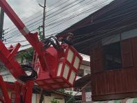 ดับเพลิงแม่สอด ออกตัดต้นไม้บริเวณบ้านทุ่งซอยกลาง ชุมชนบ้านทุ่ง