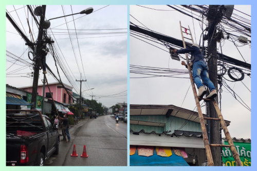เจ้าหน้าที่กองยุทธศาสตร์และงบประมาณ ดำเนินการตามคำร้อง ขอซ่อมแซมเคเบิ้ลทีวี