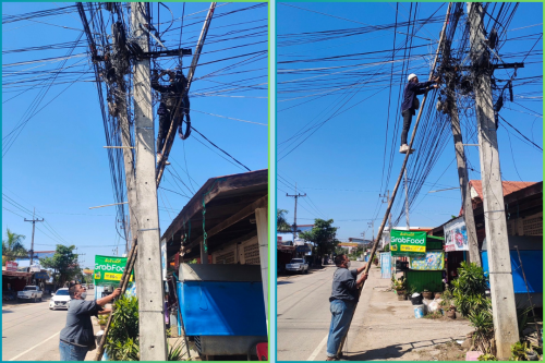 เจ้าหน้าที่กองยุทธศาสตร์และงบประมาณ ดำเนินการตามคำร้อง ขอซ่อมแซมเคเบิ้ลทีวี