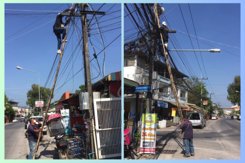 เจ้าหน้าที่กองยุทธศาสตร์และงบประมาณ ดำเนินการตามคำร้อง ขอซ่อมแซมเคเบิ้ลทีวี