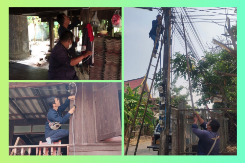 เจ้าหน้าที่กองยุทธศาสตร์และงบประมาณ ดำเนินการตามคำร้อง ขอซ่อมแซมเคเบิ้ลทีวี