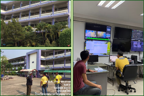 เจ้าหน้าที่กองยุทธศาสตร์และงบประมาณ ดำเนินการตามคำร้องขอซ่อมแซม/สำรวจจุดติดตั้งเคเบิ้ลทีวี และคำขอใช้ข้อมูลจากกล้องวงจรปิด