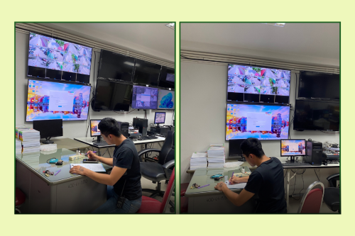 เจ้าหน้าที่กองยุทธศาสตร์และงบประมาณ ดำเนินการตามคำร้อง ขอซ่อมแซมเคเบิ้ลทีวี และขอดูกล้องวงจรปิด