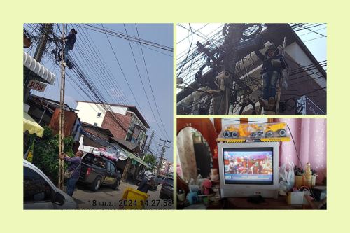 เจ้าหน้าที่กองยุทธศาสตร์และงบประมาณ ดำเนินการตามคำร้อง ขอซ่อมแซมเคเบิ้ลทีวี และขอดูกล้องวงจรปิด