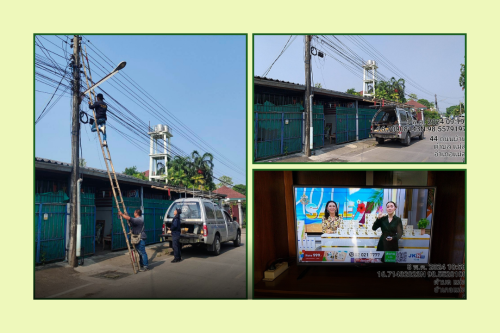 เจ้าหน้าที่กองยุทธศาสตร์และงบประมาณ ดำเนินการตามคำร้อง ขอติดตั้งและซ่อมแซมเคเบิ้ลทีวี