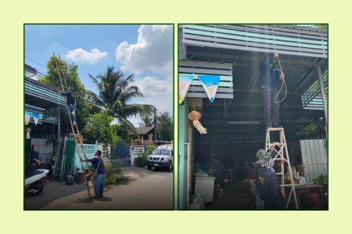 เจ้าหน้าที่กองยุทธศาสตร์และงบประมาณ ดำเนินการตามคำร้อง ขอติดตั้ง / ซ่อมแซมเคเบิ้ลทีวี และขอข้อมูลจากกล้องวงจรปิด 