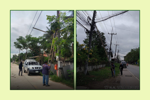 เจ้าหน้าที่กองยุทธศาสตร์และงบประมาณ ดำเนินการตามคำร้อง ขอซ่อมแซมเคเบิ้ลทีวี