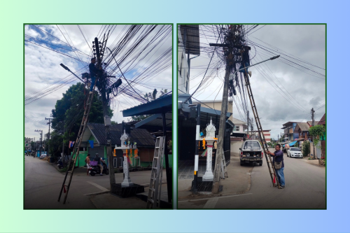 เจ้าหน้าที่กองยุทธศาสตร์และงบประมาณ ดำเนินการตามคำร้อง ขอซ่อมแซมเคเบิ้ลทีวี