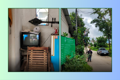 เจ้าหน้าที่กองยุทธศาสตร์และงบประมาณ ดำเนินการตามคำร้องขอซ่อมแซมเคเบิ้ลทีวี และคำขอใช้ข้อมูลจากกล้องวงจรปิด