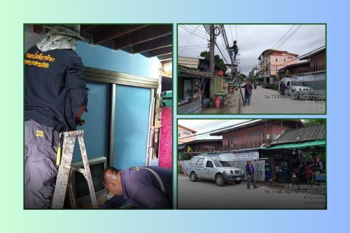 เจ้าหน้าที่กองยุทธศาสตร์และงบประมาณ ดำเนินการตามคำร้องขอติดตั้ง/ซ่อมแซมเคเบิ้ลทีวี