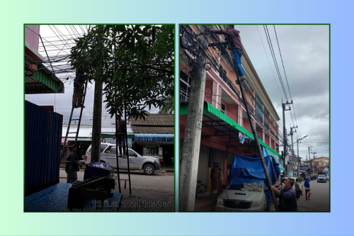 เจ้าหน้าที่กองยุทธศาสตร์และงบประมาณ ดำเนินการตามคำร้องขอซ่อมแซมเคเบิ้ลทีวี