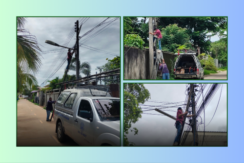 เจ้าหน้าที่กองยุทธศาสตร์และงบประมาณ ดำเนินการตามคำร้องขอซ่อมแซมเคเบิ้ลทีวี และคำขอใช้ข้อมูลจากกล้องวงจรปิด